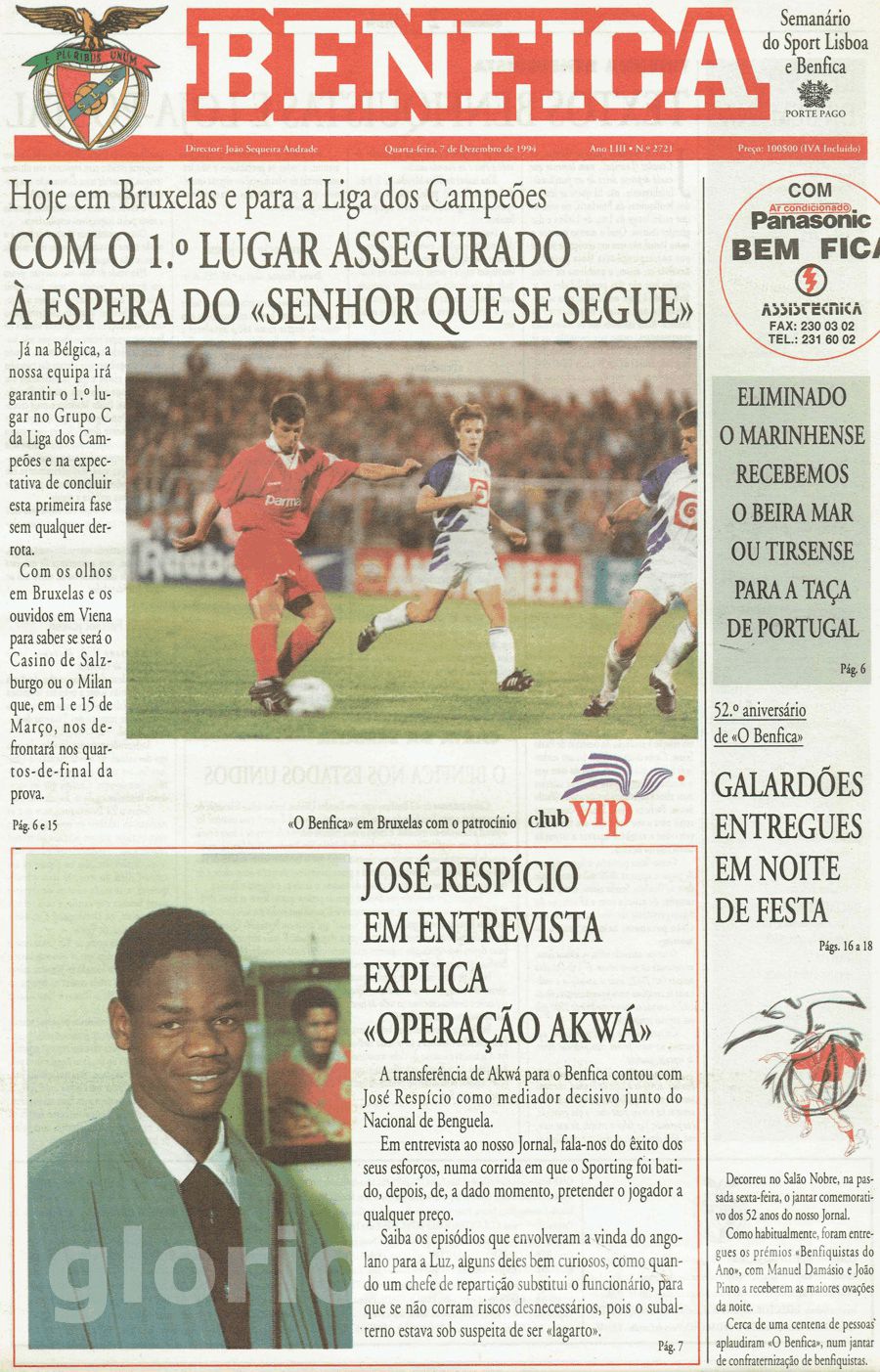 jornal o benfica 2721 1994-12-07